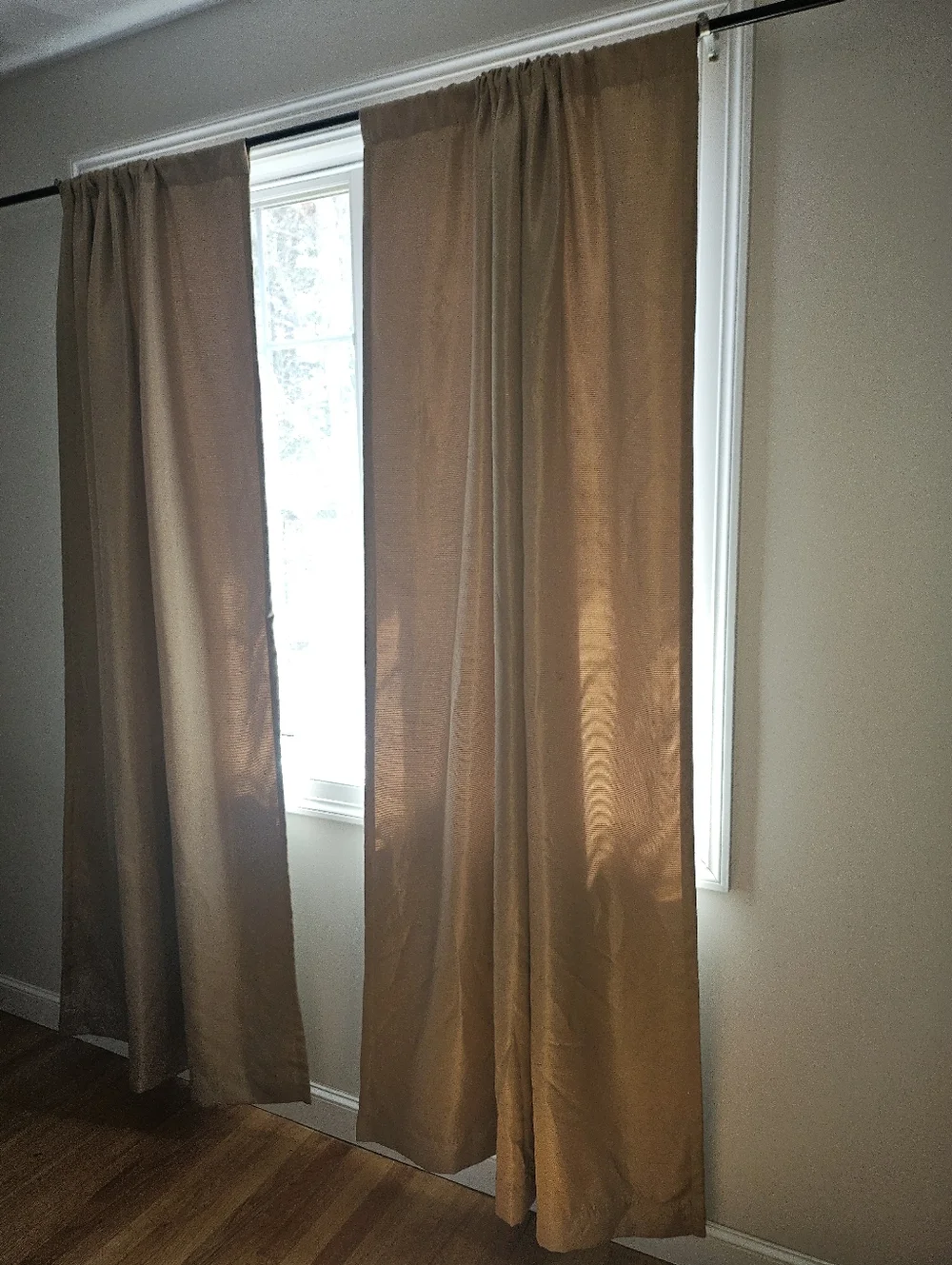 Gold/Neutral Tan Window Curtain Panels -